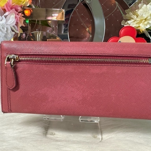 AUTHENTIC PRADA MILANO PINK ROSE SAFFIANO LEATHER BIFOLD DUAL SNAP LONG WALLET - Picture 7 of 14